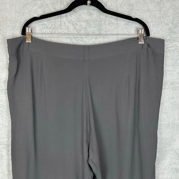Eileen Fisher Pants Womens Extra Large Gray 100% Silk Crop Neutral Minimalist - Picture 6 of 15
